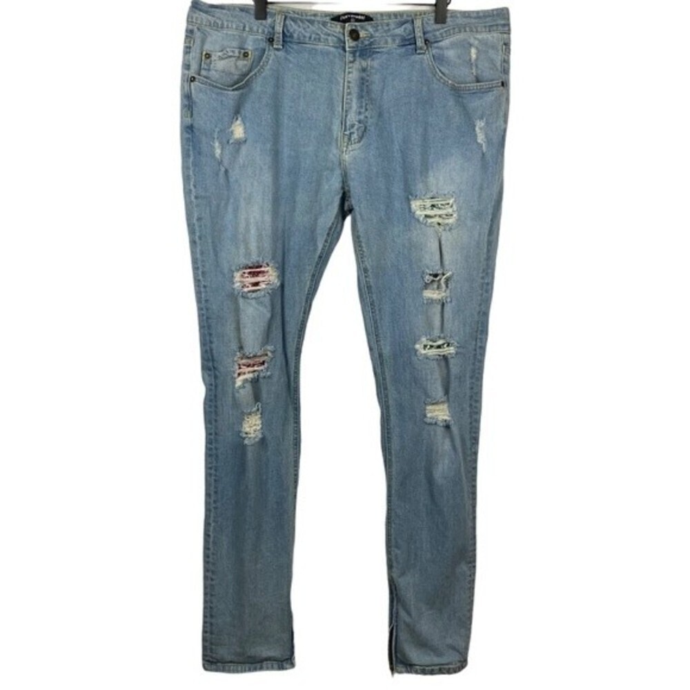 Serenede Ripped Jeans Womens Size 40 Zipper Leg Pants